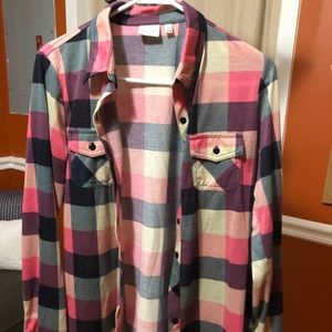 Knit material button up